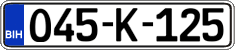 License plate of Bosnia and Herzegovina, Regular plates