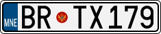 License plate of Montenegro, Cars