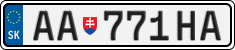 License plate of Slovakia, Cars