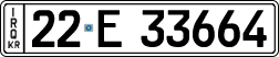 License plate of Iraq, 2022 year system