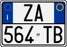 License plate of Italy, Cars (1994 year series)