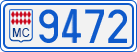 License plate of Monaco, Cars