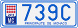 License plate of Monaco, Cars