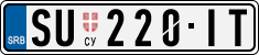 License plate of Serbia, Cars