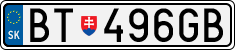 License plate of Slovakia, Cars