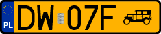 License plates of Poland, Oldtimers