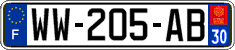 French license plate, SIV (temporary)