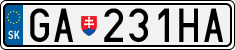 License plate of Slovakia, Cars