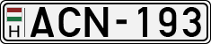 license plates of Hungary, Cars (1990)