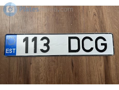 113 DCG, License plate without vehicle