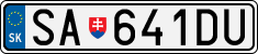 License plate of Slovakia, Cars