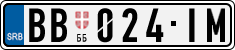License plate of Serbia, Cars