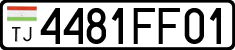 License plate of Tajikistan, Private owners (2009)