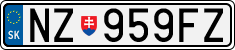License plate of Slovakia, Cars
