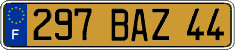 French license plate, FNI
