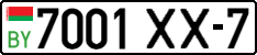 License plate Belarus, Cars (2004)