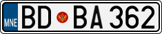 License plate of Montenegro, Cars