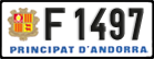 License plate of Andorra, Cars (A 1234)