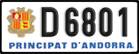License plate of Andorra, Cars (A 1234)