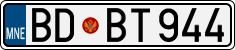 License plate of Montenegro, Cars