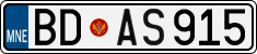 License plate of Montenegro, Cars