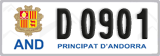 License plate of Andorra, Cars (A 1234)