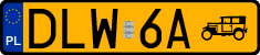 License plates of Poland, Oldtimers