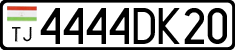 License plate of Tajikistan, Private owners (2009)