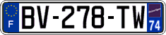 French license plate, SIV (ordinary)