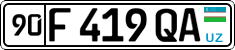 License plate of Uzbekistan, Private owners