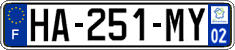 French license plate, SIV (ordinary)