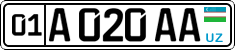 License plate of Uzbekistan, Private owners