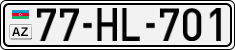 License plate of Azerbaijan, Cars