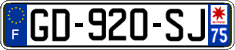 French license plate, SIV (ordinary)