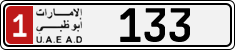 License plate of the UAE, Abu Dhabi, Cars