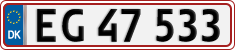 License plate of Denmark, Regular plates