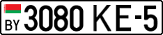 License plate Belarus, Cars (2004)