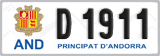 License plate of Andorra, Cars (A 1234)
