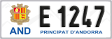 License plate of Andorra, Cars (A 1234)