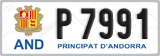 License plate of Andorra, Cars (A 1234)
