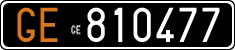 License plate of Italy, Cars (1927 year series)