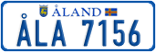 License plate of Åland, Cars (ÅLA 1234)