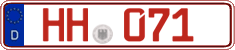 German license plate, Red license plates