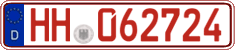 German license plate, Red license plates
