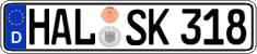 German license plate, Regular plates