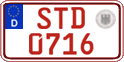 German license plate, Red license plates