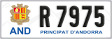 License plate of Andorra, Cars (A 1234)
