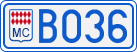 License plate of Monaco, Cars