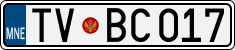 License plate of Montenegro, Cars