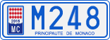License plate of Monaco, Cars